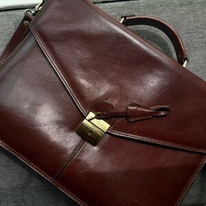 Gianni Conti - Mahogany Vintage Vera Pelle Real Leather Briefcase